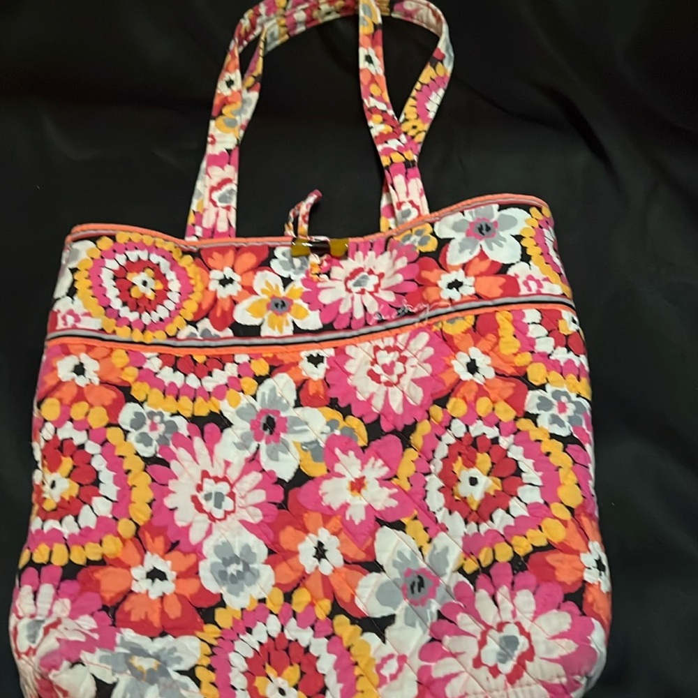 Vera Bradley tote, great bright orange, pink and yellow